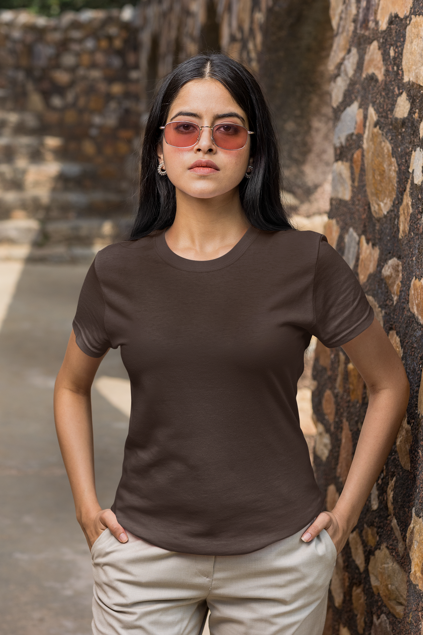 W.I.F.I (Wear it Feel it) Women's Plain Half Sleeve Classic premium Cotton Solid Color T-Shirt/smartees