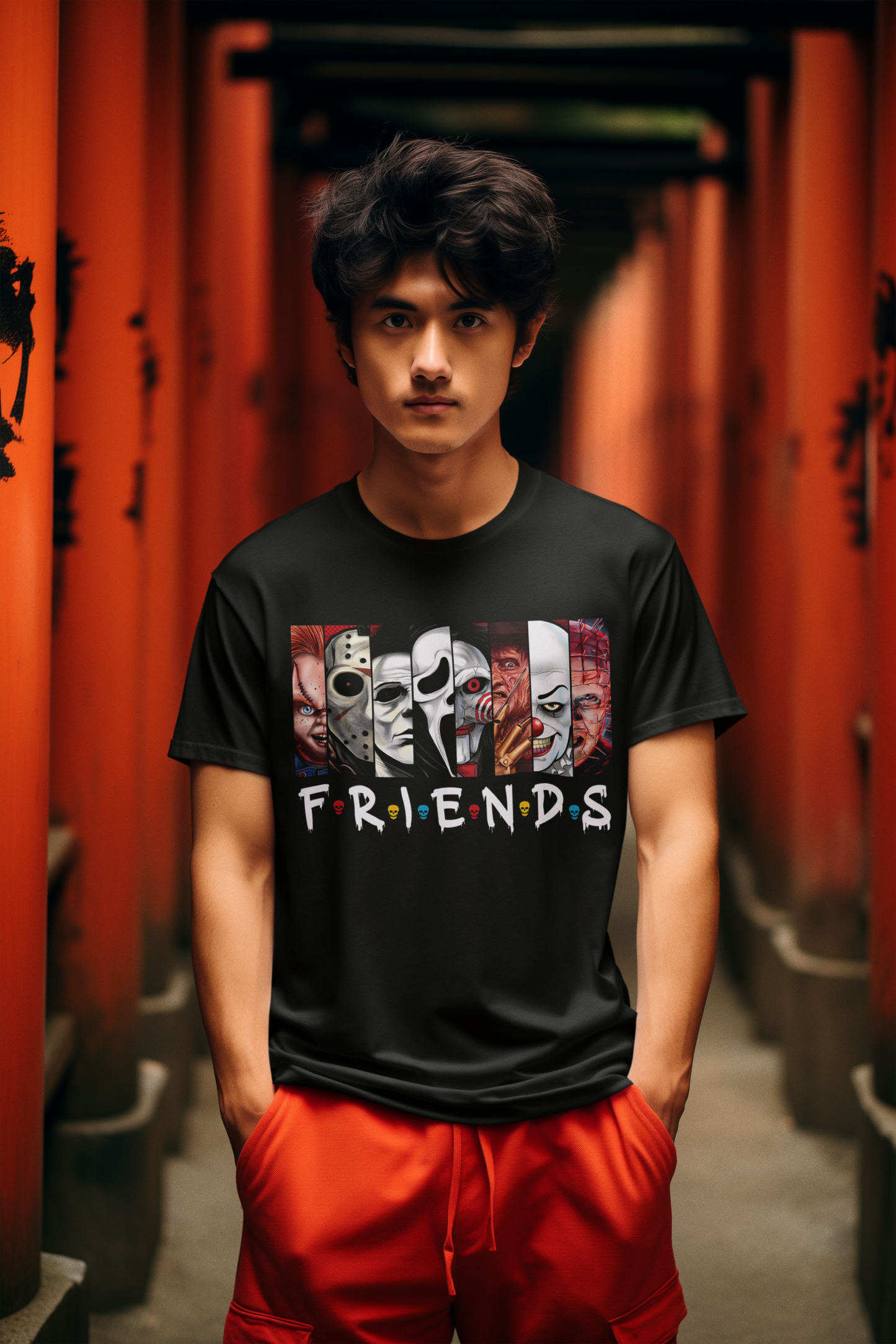 W.I.F.I Regular Fit Men's T-Shirt – 180 GSM, Black with F.R.I.E.N.D.S Print