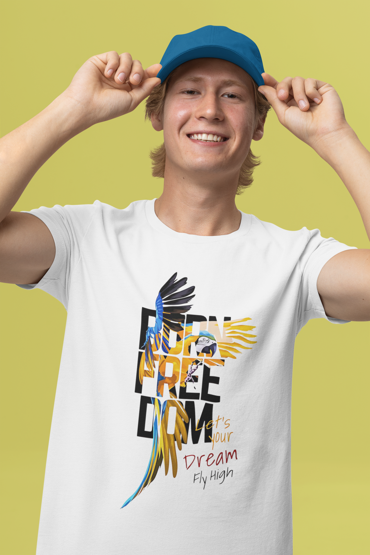 W.I.F.I Regular Fit Men's T-Shirt – 180 GSM, Black with Freedom Vector Bird Print