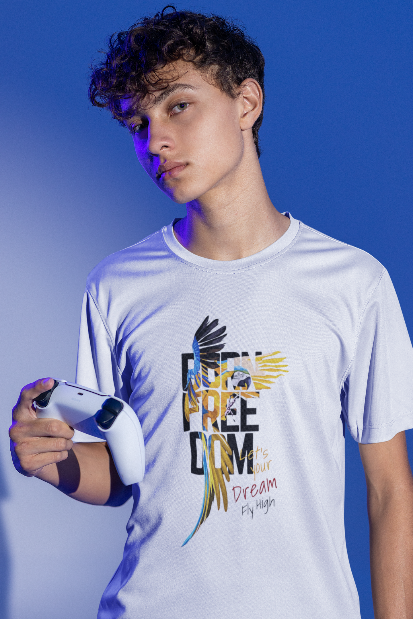 W.I.F.I Regular Fit Men's T-Shirt – 180 GSM, Black with Freedom Vector Bird Print