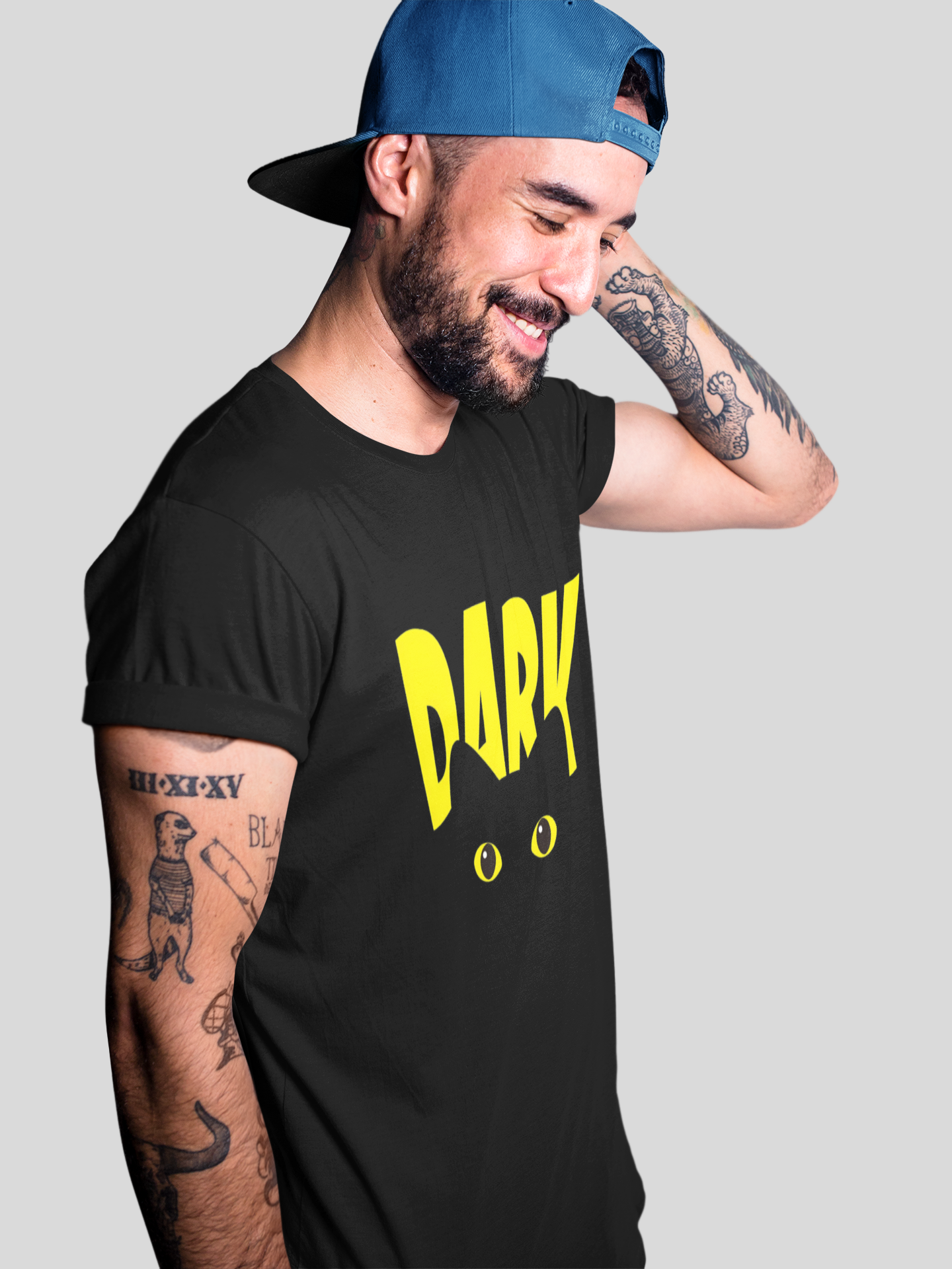 W.I.F.I Regular Fit Men's T-Shirt – 180 GSM, Black with Yellow "Dark" Print