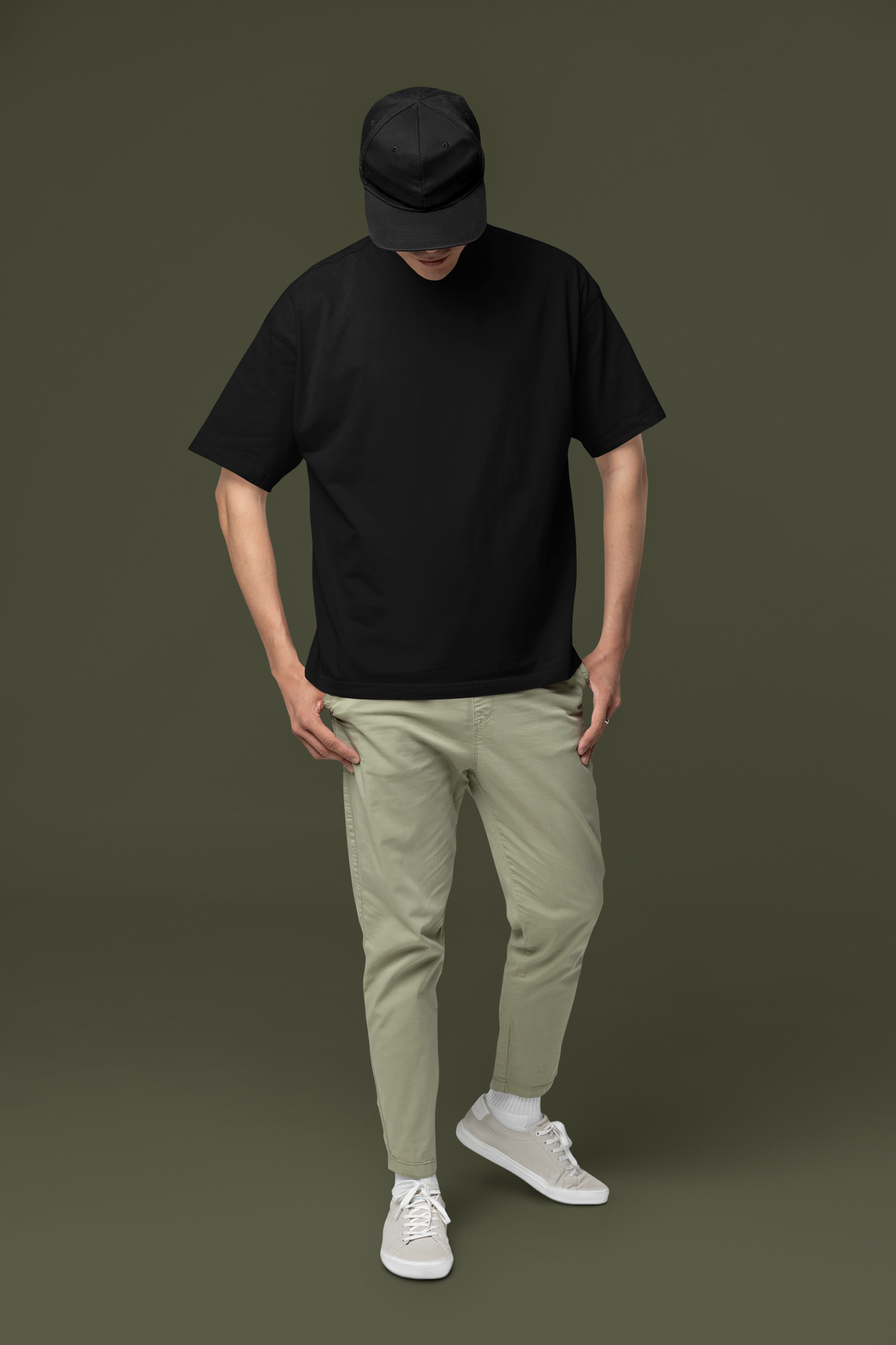 Front view of W.I.F.I Men's Oversized Sukuna Domain Expansion Graphic Premium Cotton Black T-Shirt